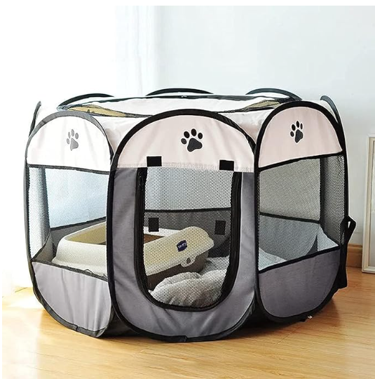 SENCONE Portable Pet Playpen, Dog Playpen Foldable Pet Exercise Pen Tents Dog House Playground for Puppy Dog/Cat Indoor Outdoor Travel Camping Use